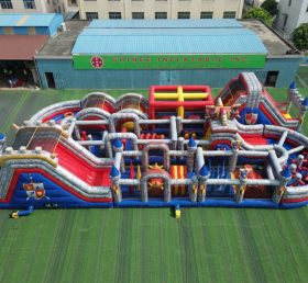 CR2-396 Corrida Desafiadora com Tema de Cavaleiro Gigante Pista de Obstáculos Inflável