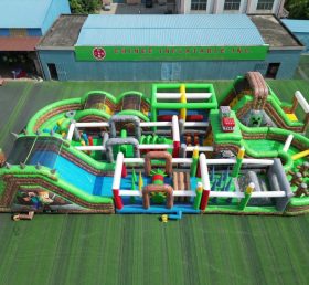 CR2-408 Corrida Desafiante com Tema Minecraft Gigante Pista de Obstáculos Inflável