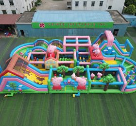 CR2-420 Curso de Obstáculos Inflável Gigante com Tema Peppa Pig Desafio