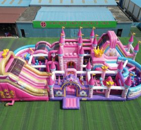 CR2-425 Tema Festas de Princesas Corrida Desafiante Gigante Pista de Obstáculos Inflável