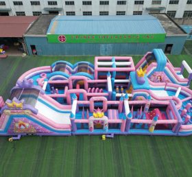 CR2-426 Corrida Desafiadora com Tema de Festas de Princesa Gigante Inflável Obstáculo