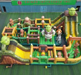 CR2-434 Corrida Desafiante com Tema Shrek Gigante Curso de Obstáculos Inflável
