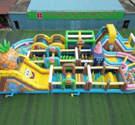 CR2-440 Corrida Desafiante com Tema Bob Esponja Gigante Percurso Inflável de Obstáculos
