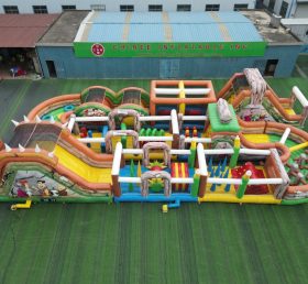 CR2-448 Pista Desafiadora Gigante Inflável com Tema Os Flintstones