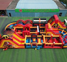 CR2-449 Pista de Obstáculos Inflável Gigante Desafiadora com Tema Os Incríveis