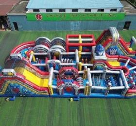 CR2-460 Pista de Obstáculos Inflável Gigante com Tema de Transformers Desafio Radical