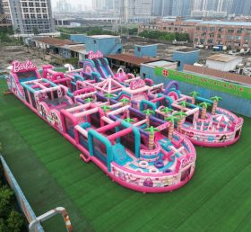 CR2-9 Corrida Desafiadora com Tema Barbie Gigante Pista de Obstáculos Inflável