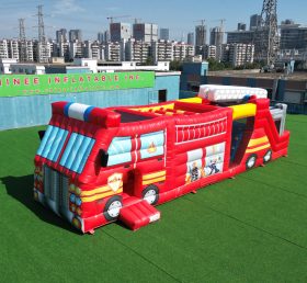 T7-3619 Caminhão de Bombeiros Curso de Obstáculos Inflável