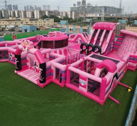 GF3-209 Parque Inflável com Tema Pantera Cor-de-Rosa