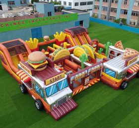GF3-325 Parque Inflável com Tema de Food Trucks