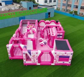 GF3-379 Parque Inflável com Tema Pantera Cor-de-Rosa
