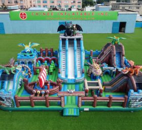 GF3-470 Parque Inflável Tema Como Treinar o Seu Dragão