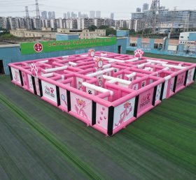 MAZE1-115 Labirinto Inflável com Tema Pantera Cor-de-Rosa