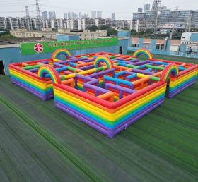 MAZE1-126 Labirinto Inflável com Tema Arco-Íris