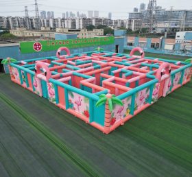 MAZE1-57 Labirinto Inflável Tema Flamingo