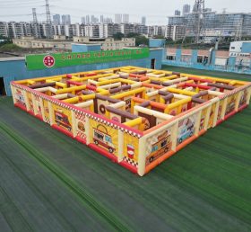 MAZE1-58 Labirinto Inflável com Tema de Caminhões de Comida