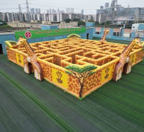 MAZE1-63 Labirinto Inflável Tema Girafa