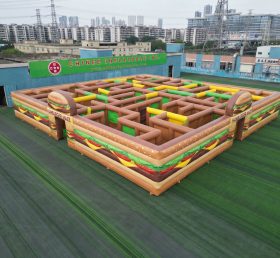 MAZE1-68 Labirinto Inflável com Tema de Hambúrguer