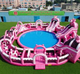 Pool3-767 Parque Aquático com Tema Pantera Cor-de-Rosa