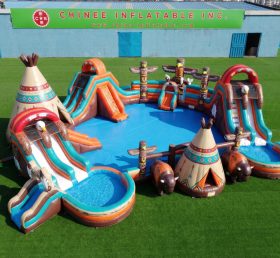 Pool3-790 Parque Aquático Infantil com Tema Indígena Americano