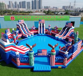 Pool3-791 Parque Aquático com Tema Estilo Americano