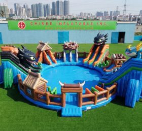Pool3-808 Parque Aquático com Tema de Como Treinar o Seu Dragão
