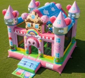 T5-2111 Castelo Inflável Tema Peppa Pig
