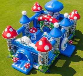 T5-2187 Castelos Infláveis com Tema dos Smurfs