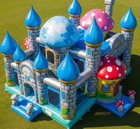T5-2188 Castelos Insufláveis com Tema dos Smurfs