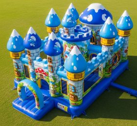 T5-2189 Castelos Insufláveis Tema dos Smurfs