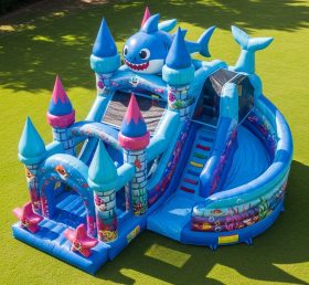 T5-2232 Castelos Infláveis Tema Baby Shark