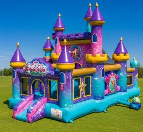 T5-2441 Castelo Inflável Tema Shimmer & Shine