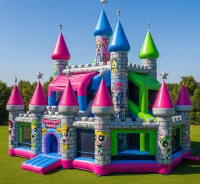 T5-2509 Castelo Inflável Tema As Meninas Superpoderosas