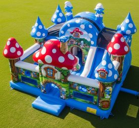T5-2517 Castelos Insufláveis Temáticos dos Smurfs