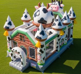 T5-2591 Castelo Inflável com Tema de Vaca