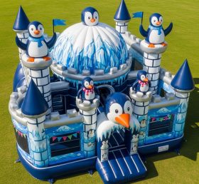 T5-2709 Castelos Infláveis Tema Pinguim