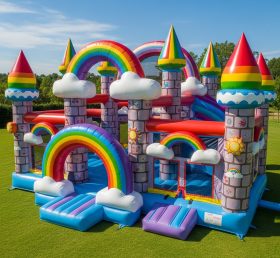 T5-2727 Castelos Infláveis com Tema Arco-Íris