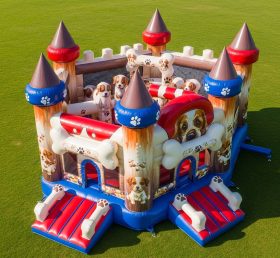 T5-2890 Castelo Inflável com Tema de Cachorro