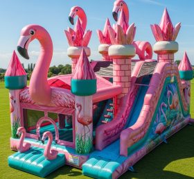 T5-2941 Castelos Infláveis com Tema de Flamingo