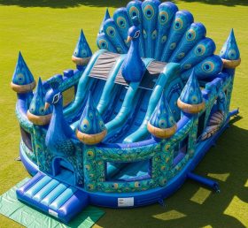 T5-3027 Castelos Infláveis com Tema de Pavão