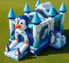 T5-3031 Castelo Inflável Tema Pinguim