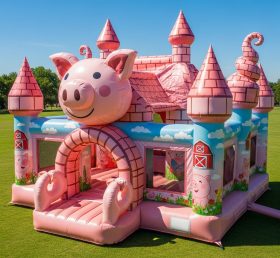 T5-3035 Castelos Infláveis com Tema de Porco