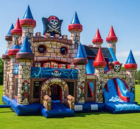 T5-3037 Castelo Inflável Tema Piratas