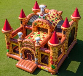 T5-3040 Castelos Infláveis Tema Pizza