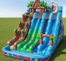 T8-9314 Escorregador Aquático Inflável com Tema Moana