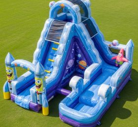 T8-9356 Escorregador Aquático Inflável Tema Bob Esponja
