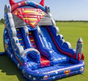 T8-9359 Escorregador Aquático Inflável com Tema do Superman