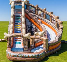 T8-9367 Escorregador Aquático Inflável Temático dos Flintstones