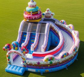 T8-9390 Escorregador Seco Inflável com Tema de Aniversário