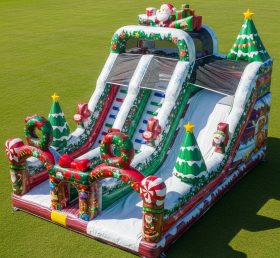 T8-9392 Escorregador Seco Inflável com Tema de Natal